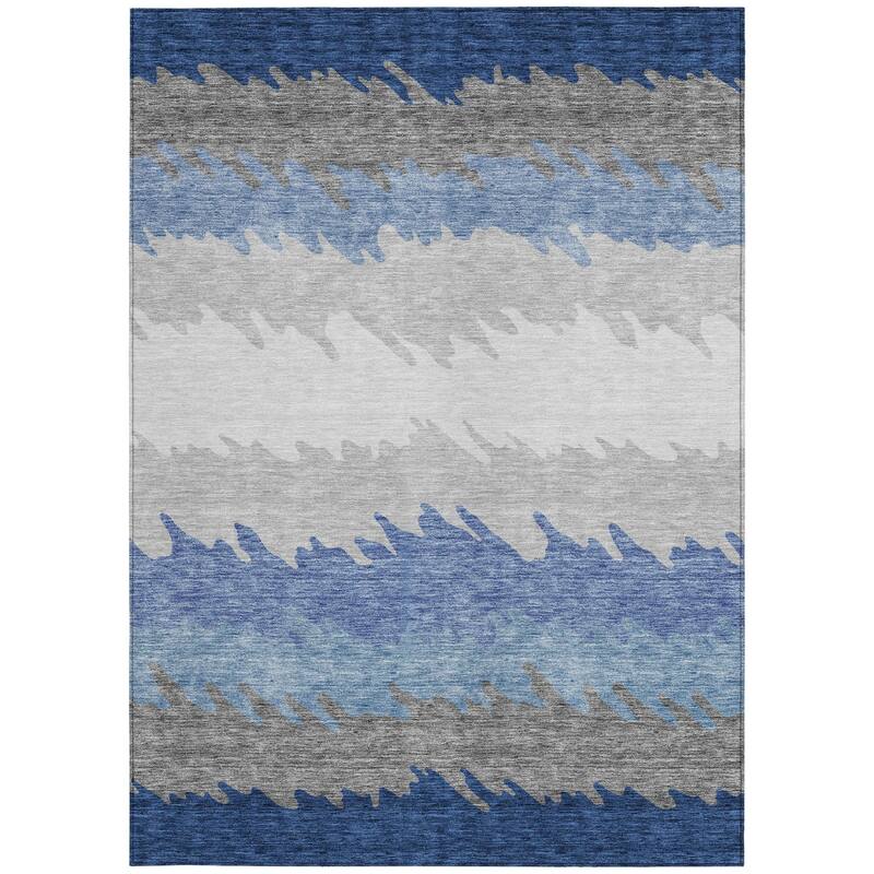 HomeRoots Striped Transitional Rectangle Outdoor Rug