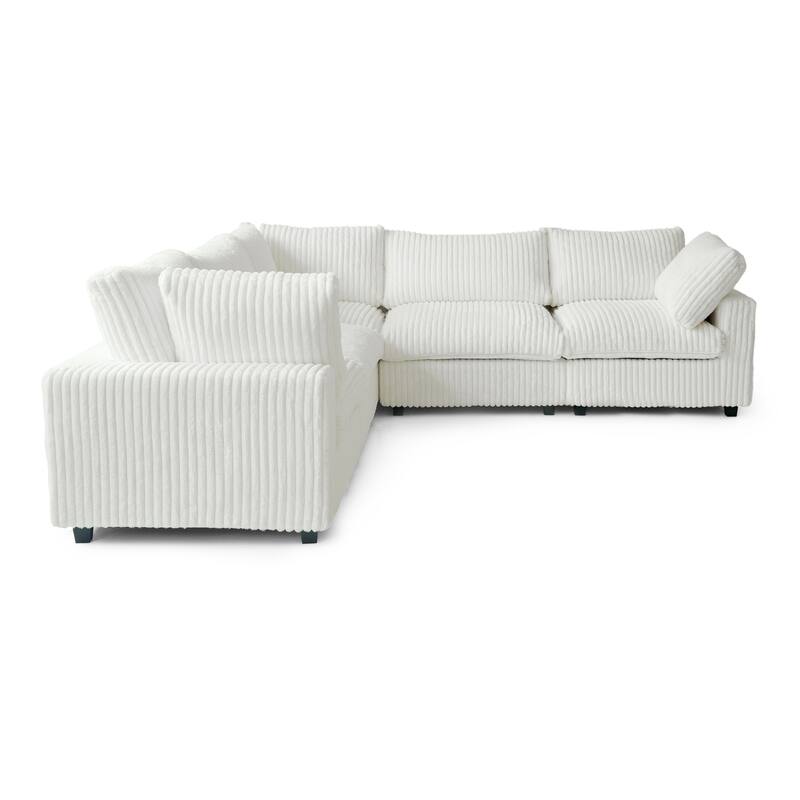 Cloud Corner Sofa Soft Plush Upholstered Modular Sectional Sofa Down Filled Living Room Couch