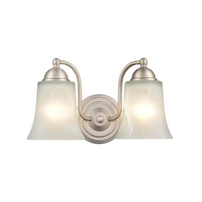 Millennium Lighting Metal 3 Light Bathroom Vanity Fixture with Faux Alabaster Shades