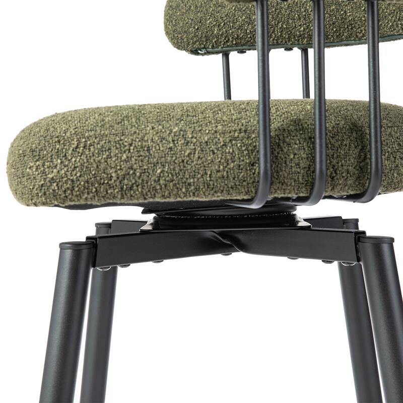 Glitzhome Set of 2 or 4 Modern Fabric Swivel Counter or High Bar Stool with Tapered Metal Legs