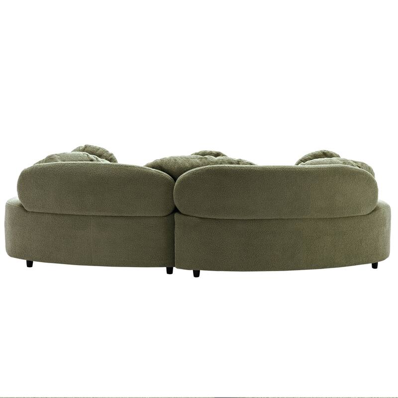 103.5" Lamb Velvet Armless Sofa with 6 Pillows and Floating Design