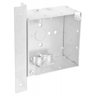 2 Pcs, 4 Square Junction Box, 2-1/8 in. Deep, with NM Clamps and ...
