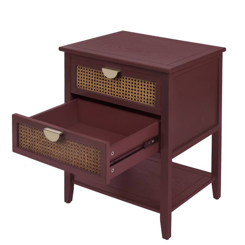 2 Drawer Side table,End table,Suitable for bedroom, living room