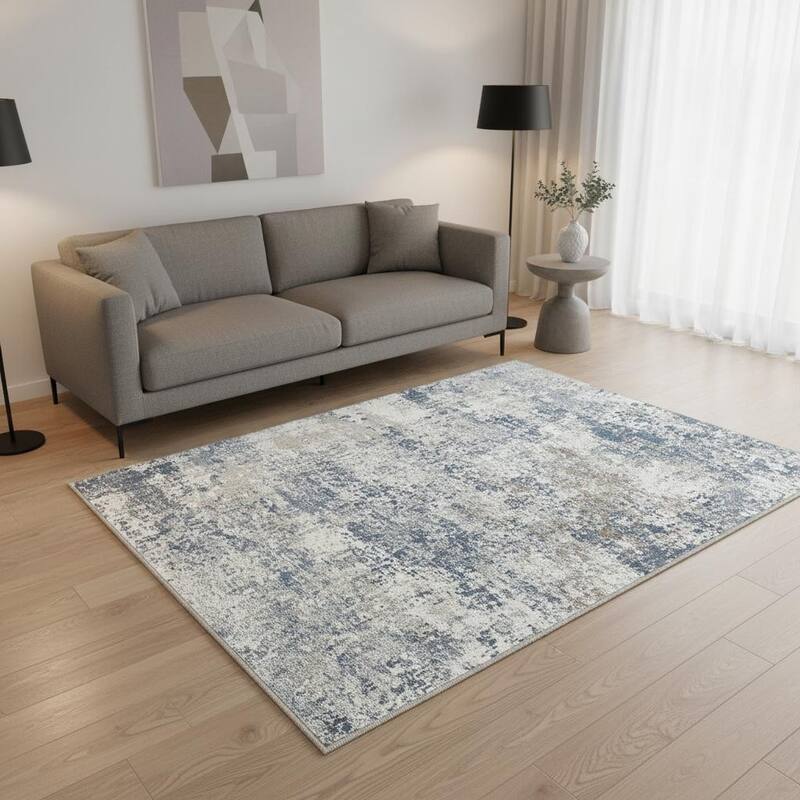HomeRoots Abstract Modern Rectangle Area Rug - 5' X 7'