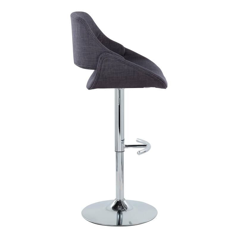 Silver Orchid Svellingen Adjustable Bar Stool with Rounded T Footrest - Set of 2