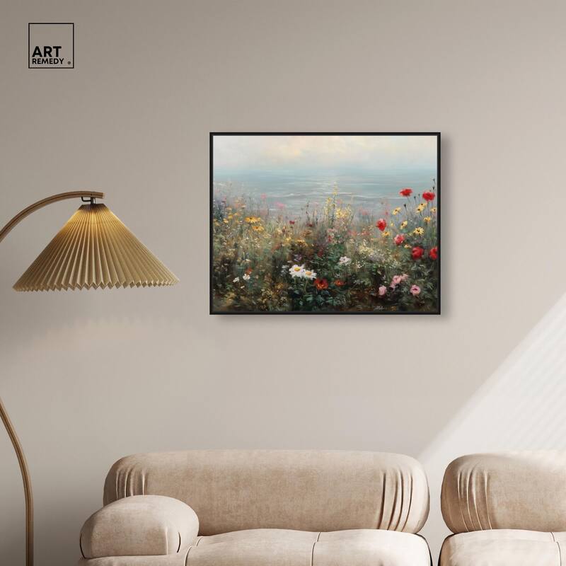 Misty Ocean Field I Canvas by Art Remedy