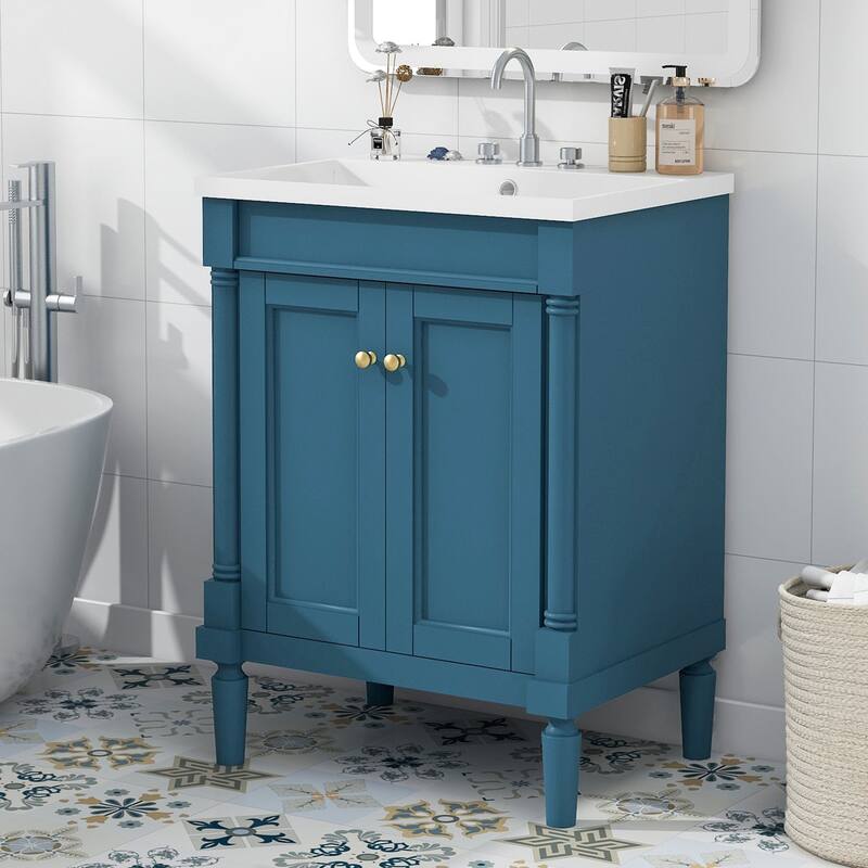 24'' Freestanding Bathroom Vanity Set with Shelf - 24" x 34" in.