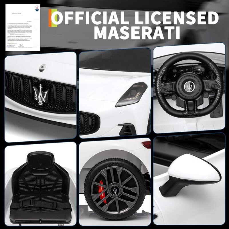 12V Battery Powered Motorized Licensed Maserati Gran Cabrio, Ride On Car Toy