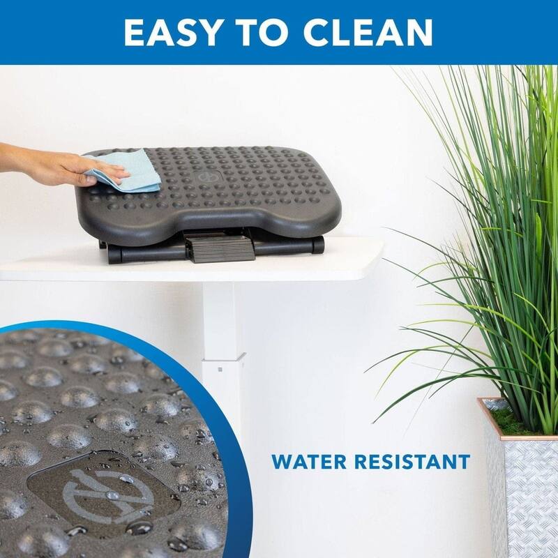 Mount-It! Ergonomic Footrest Adjustable Angle and Height Office Foot Rest Stool For Under Desk Support - Black