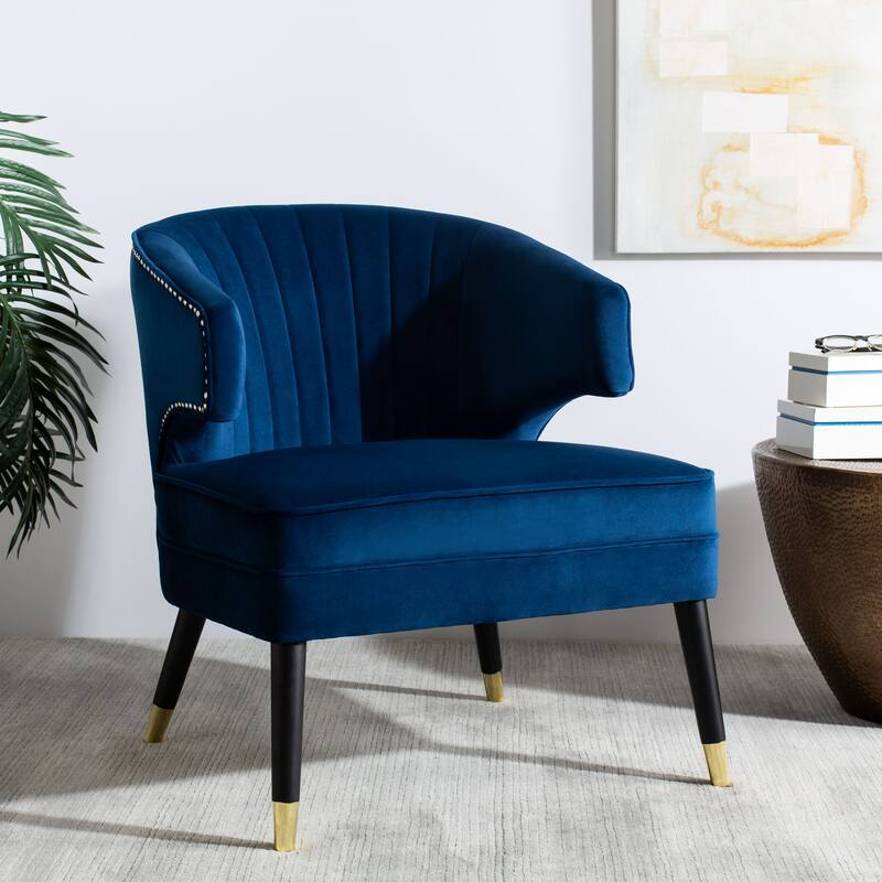 SAFAVIEH Amalia Velvet Wingback Accent Chair - 26.8" x 28" x 31.9" - 27Wx28Dx32H