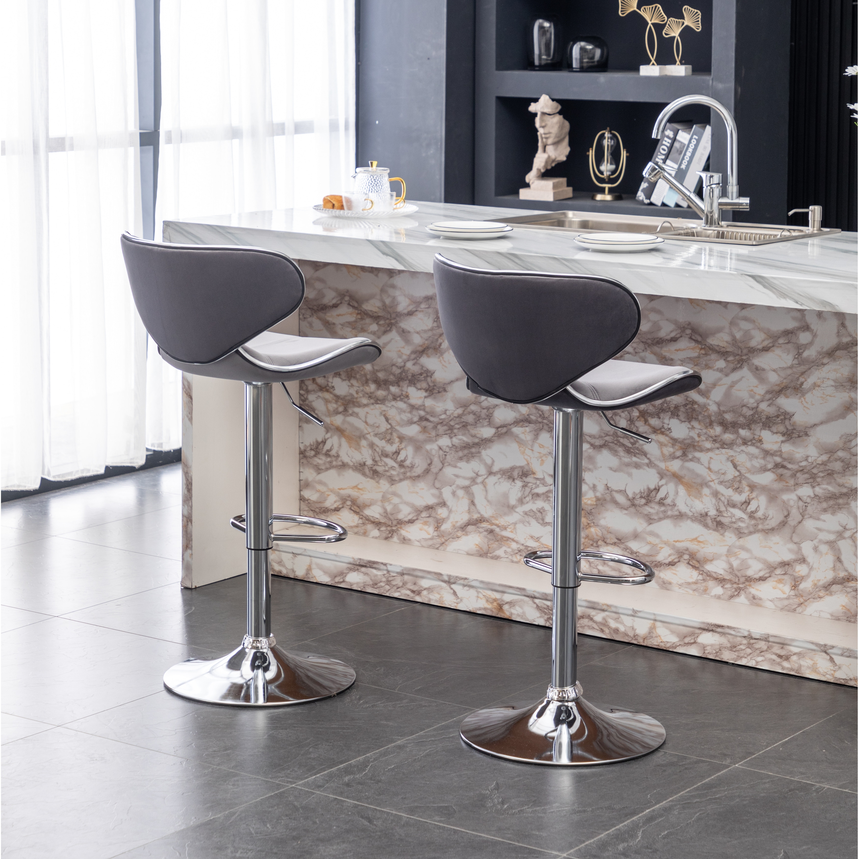 Masaccio leatherette airlift discount adjustable swivel barstool