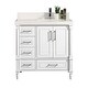preview thumbnail 61 of 79, Willow Collections 36 in x 22 Aberdeen Freestanding Bathroom Vanity with Right Offset Bowl Sink and Countertop Straight Edge White - White