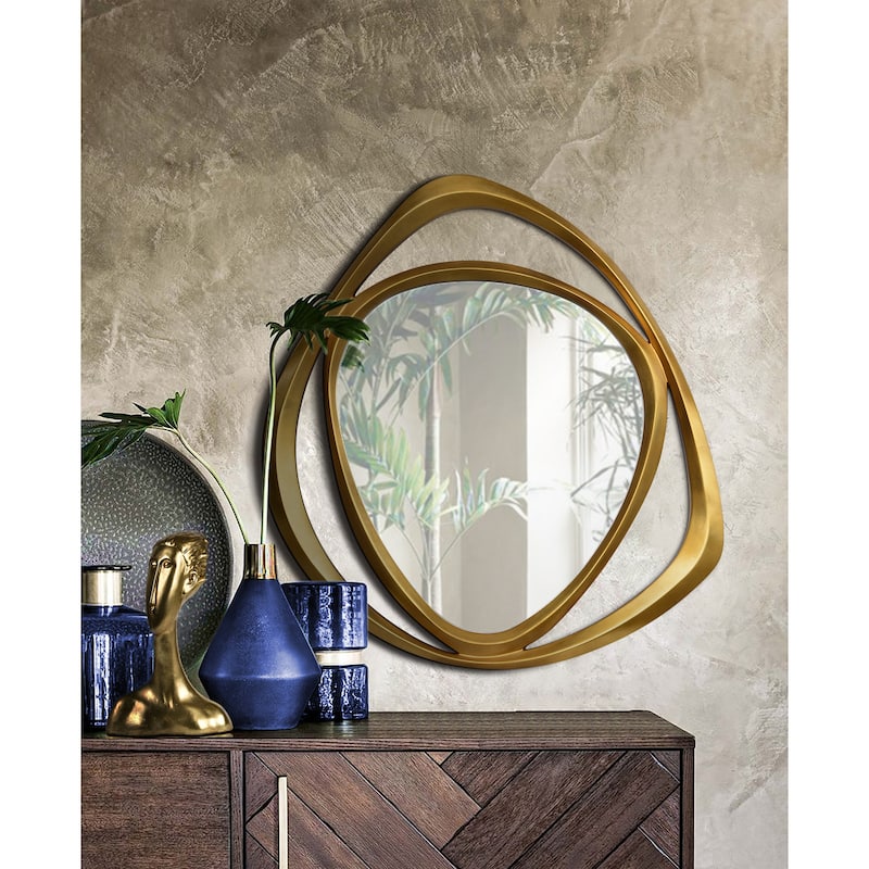 Renwil Goldie 42" Tall Irregular Wall Mirror, Yellow