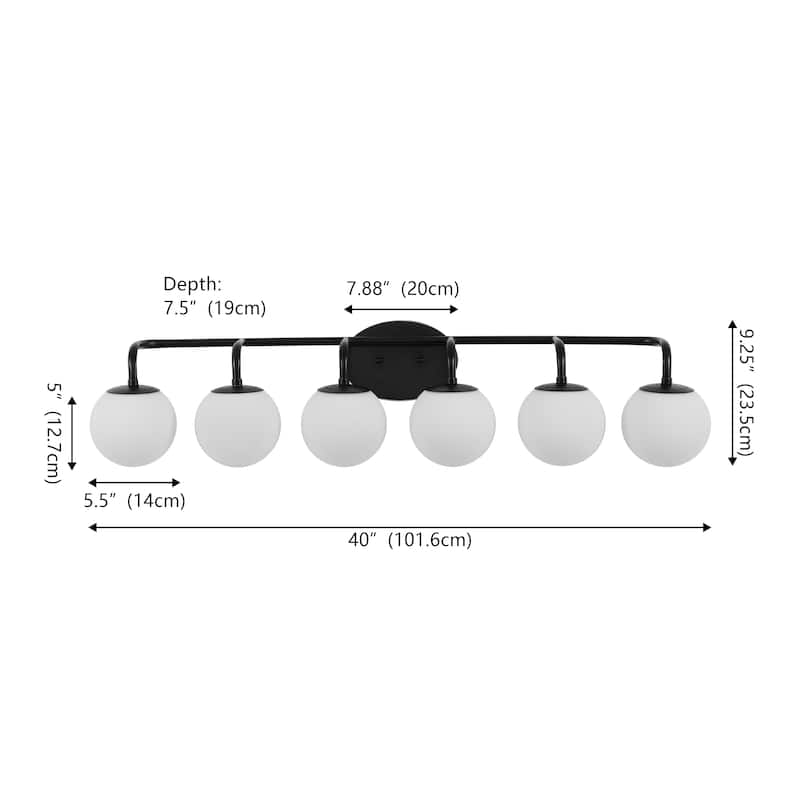 Globe Metal/Frosted Glass Modern LED Vanity, by JONATHAN Y