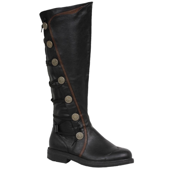Black Fresco Men Adult Halloween Boots Costume Accessory - Size 11