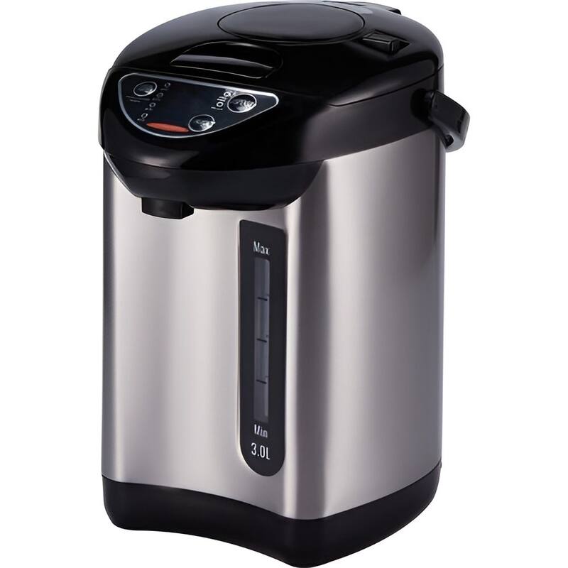Black Countertop Hot Water Boiler 3L with Precision Temperature Control and 360° Rotating Base - Black, Silver