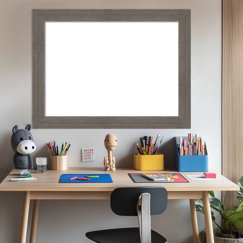 Amanti Art Alta Brown Grey Framed Dry Erase Magnetic Board