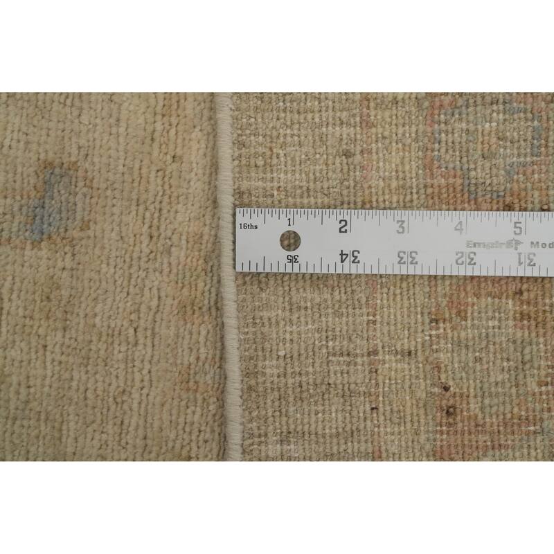 Hand Knotted Traditional Wool Beige Geometric Area Rug - 11' 7'' X 11' 11''