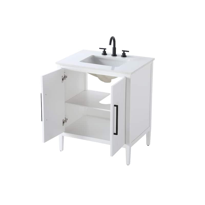 Elegant Lighting VF29630 Blakely 30" Free Standing Single Basin Vanity