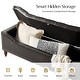 preview thumbnail 35 of 38, Zona 59"W Traditional Faux Leather Tufted Upholstered Storage Bench With Soild Wood Legs and Nailhead Trim By HULALA HOME