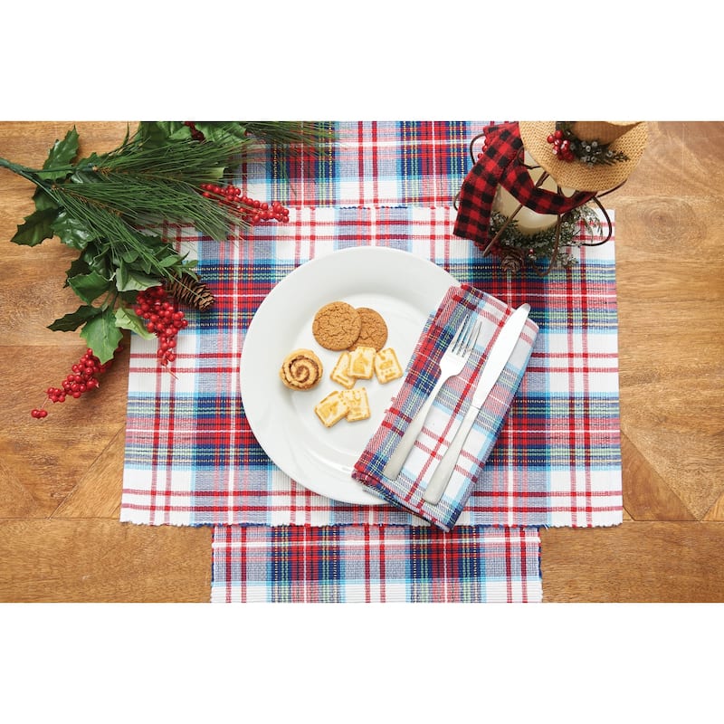 Morris Plaid Red and Green Woven Napkin Set of 6 - Set of 6