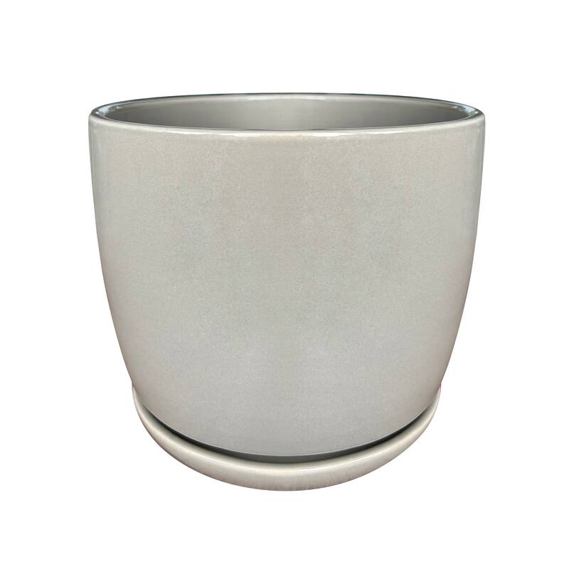 Southern Patio Ana Solid Gray Ceramic Planter - 12-inch
