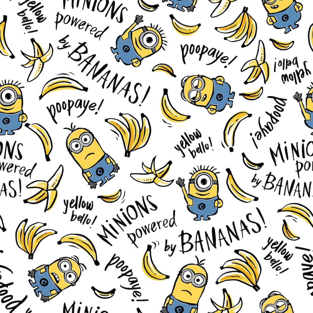 Minions Powered By Bananas Peel and Stick Wallpaper by RoomMates