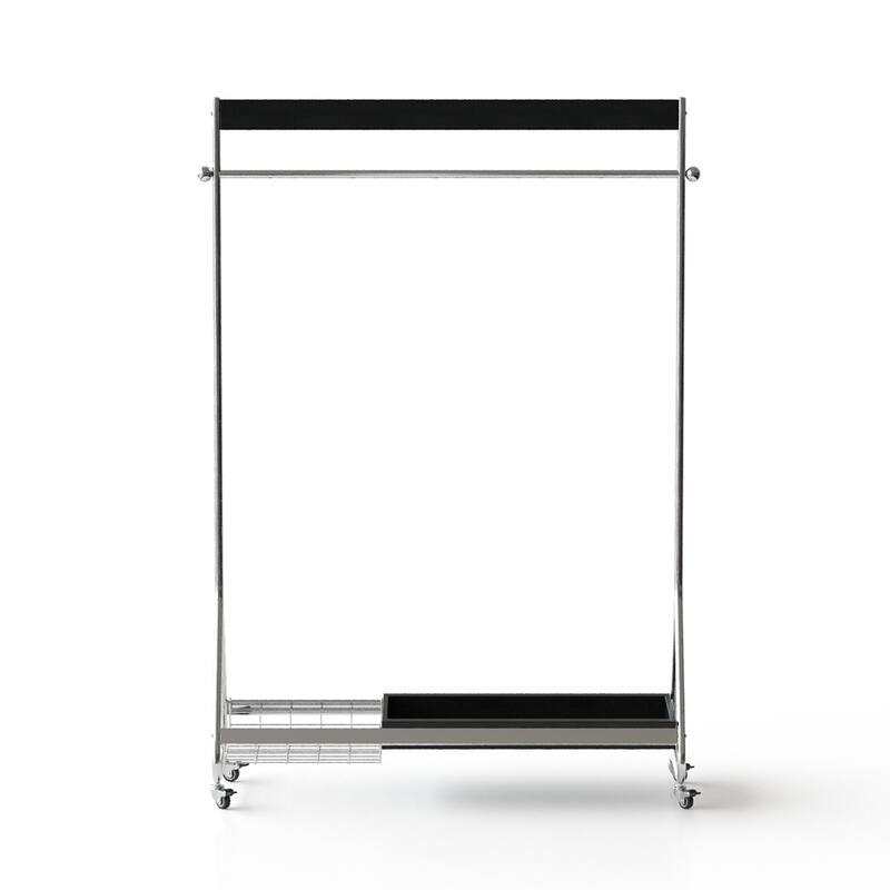 Antique American Style Clothes and Hat Rack with Storage Shelf, Portable Stainless Steel Floor Stand, for Bedroom