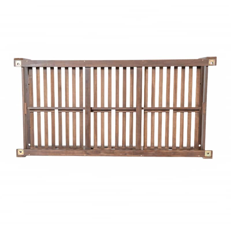 Roomfitters Patio Wooden Porch Swing Daybed Frame, Garden Swing Bench Chair with 4 Hanging Ropes for Backyard
