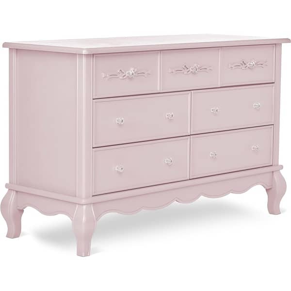 slide 2 of 8, Evolur Aurora Pink Wood Seven-drawer Double Dresser Pink - 7-drawer