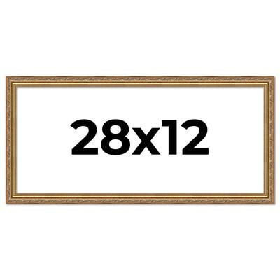 28x12 Frame Red Solid Wood Picture Frame Width 1.75 Inches | Interior Frame Depth 1 13/16 Inches