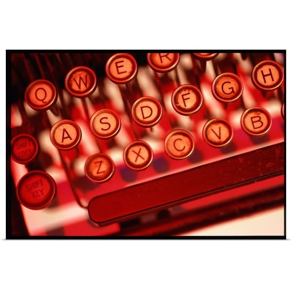 "Keyboard of antique typewriter, close-up" Poster Print