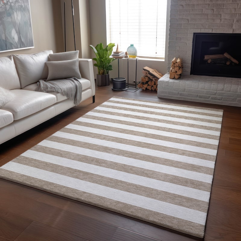 Premium Washable Super Soft Cabana Stripe Mayfield Rug