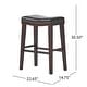 preview thumbnail 3 of 18, Kimi Contemporary Upholstered Saddle Barstool with Nailhead Trim (Set of 2) by Christopher Knight Home