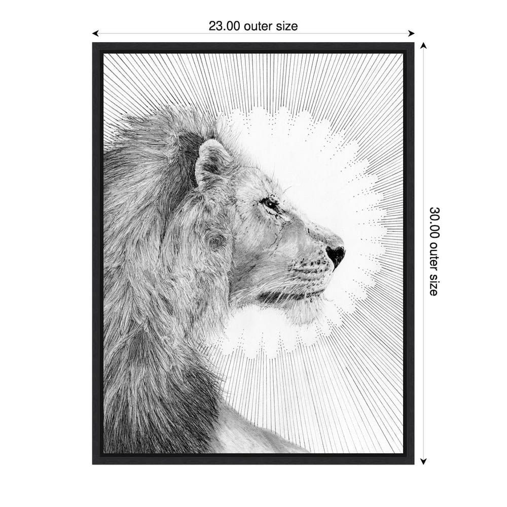 Sun and Lion by Ec Mazur Framed Canvas Wall Art