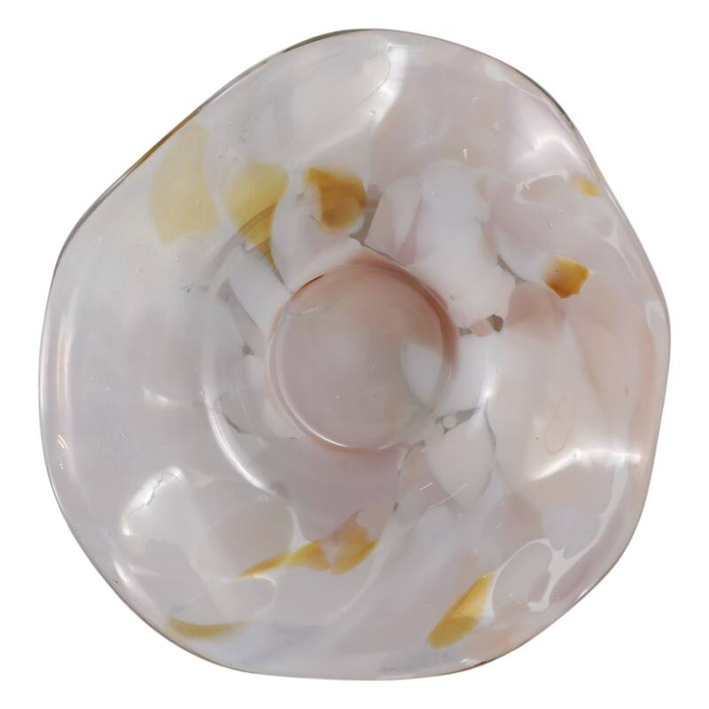 Glass Decorative Bowl Wavy Freeform Silhouette Home Decor - 9" Yellow - 9.5" x 7.5" x 2.75"