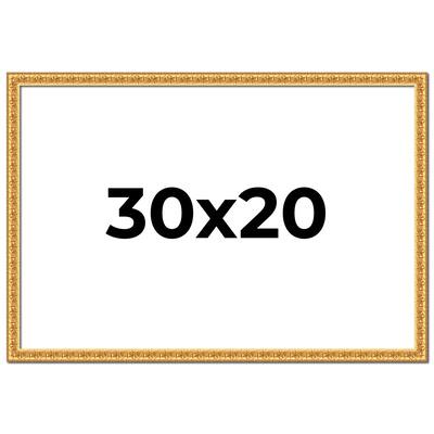 30x20 Frame Gold Real Wood Picture Frame Width 1 inches | Interior