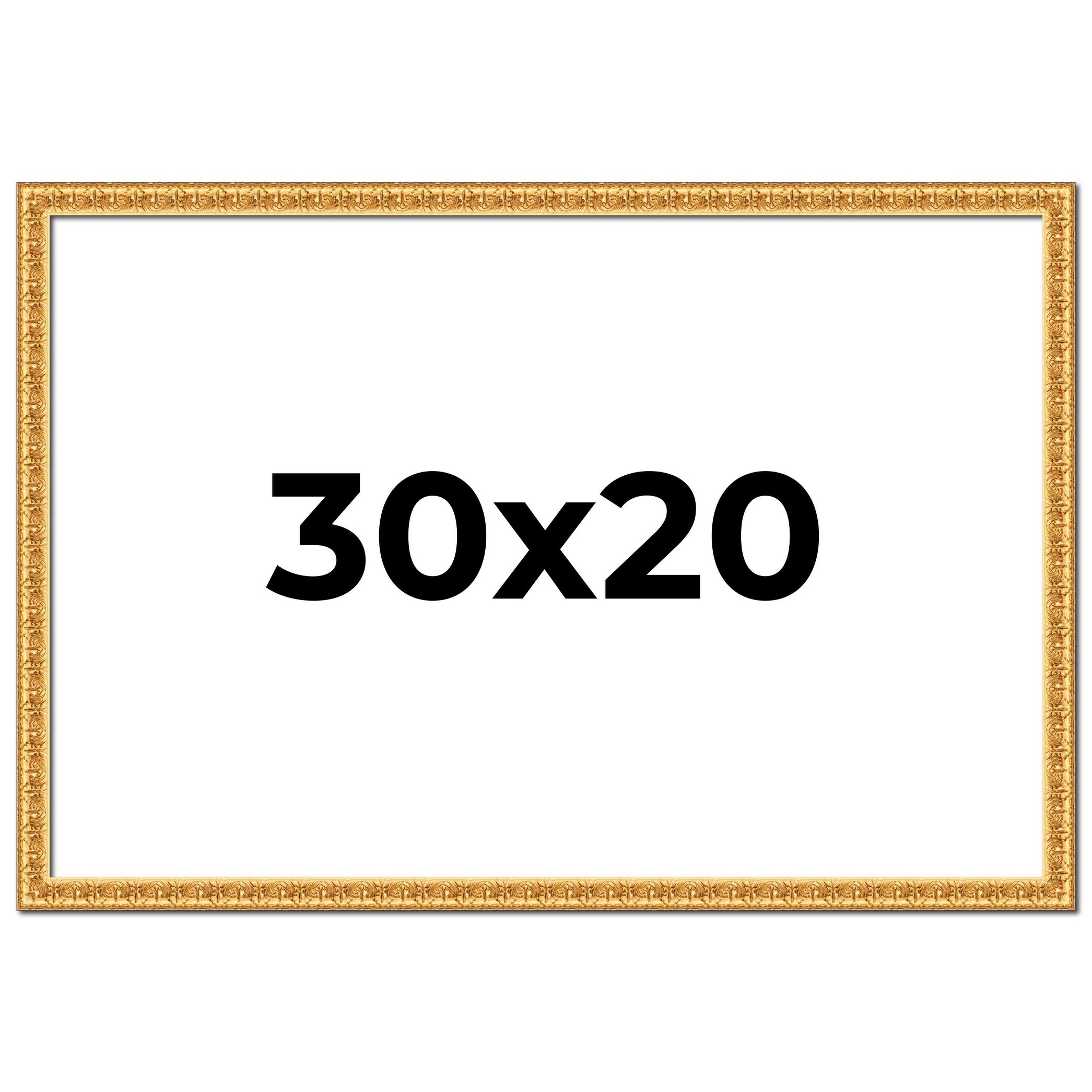 30x20 Frame Gold Real Wood Picture Frame Width 1 inches | Interior