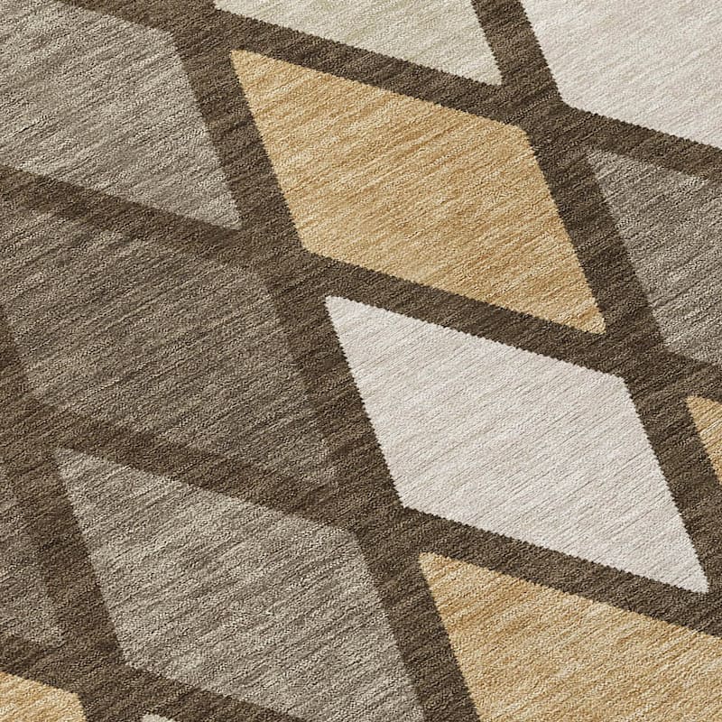 Machine Washable Indoor/ Outdoor Chantille Diamond Prism Rug