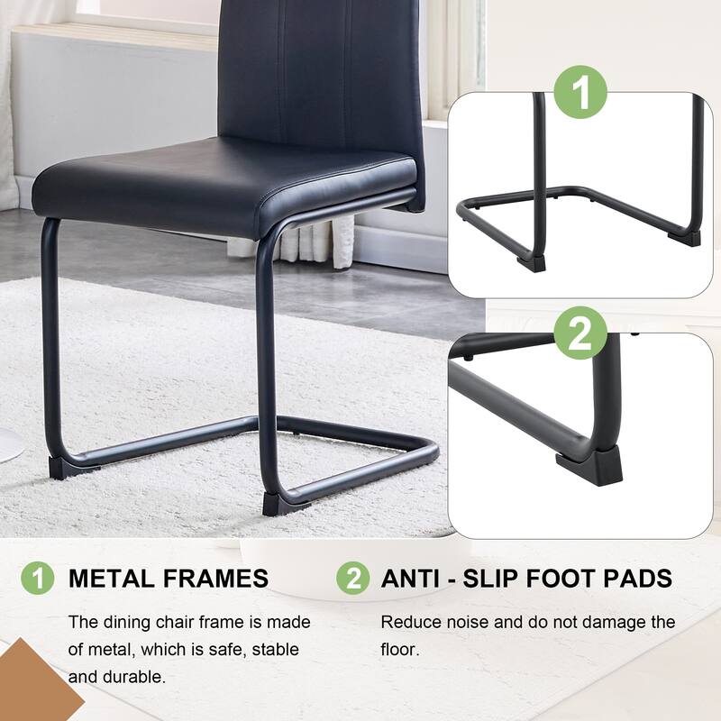 Set of 2 Modern High-Back Side Chairs