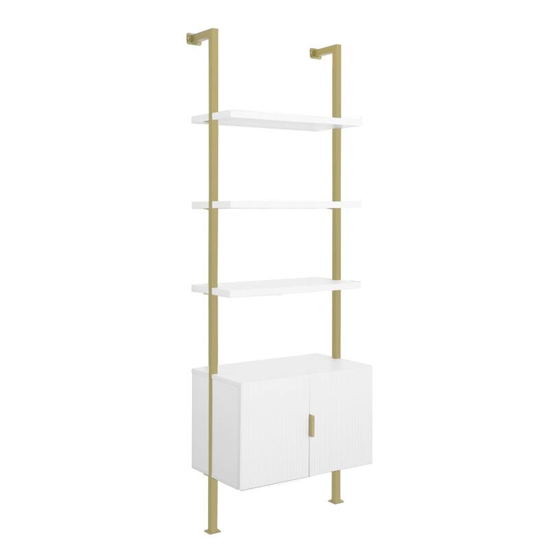 Nathan James Theo Open Shelf Industrial Bookcase with Drawers or Cabinets