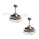 preview thumbnail 6 of 7, 36" Industrial Retractable 3-Blade Ceiling Fan Chandelier with Remote