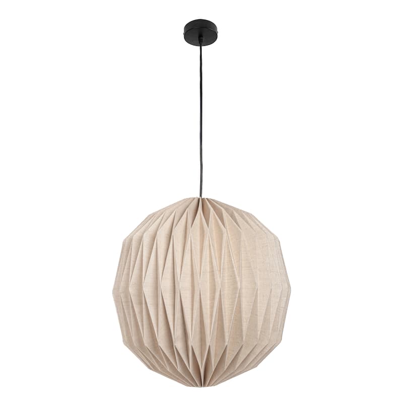 Vaughn 15.75" Modern Vintage Orb Honeycomb Shade LED Pendant Light - Natural