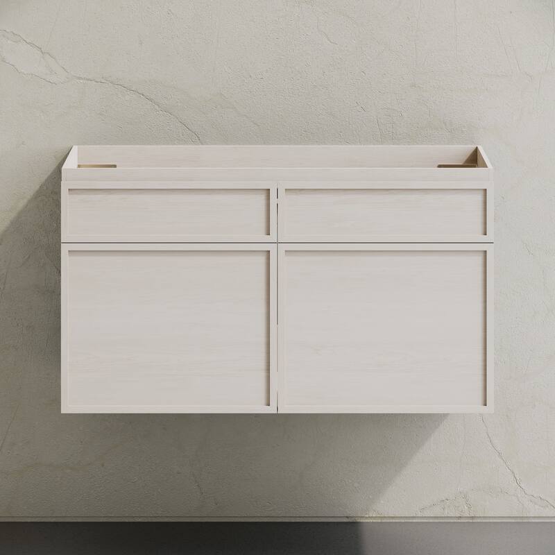 St. Tropez 36" Wall-Mounted Bathroom Vanity Cabinet Without Top In White Oak - 36