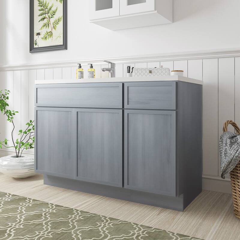 Vanity Art 45" Birch Freestanding Bathroom Vanity Cabinet without Top