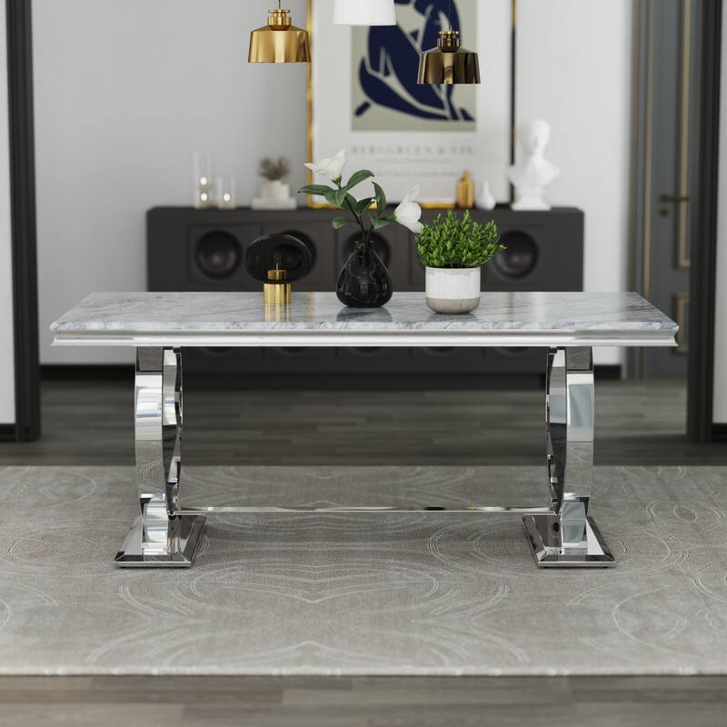 Luxurious Dining Room Table Set with Velvet Dining Chairs