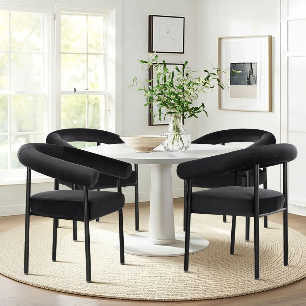 Velvet Upholstered Chairs (Set of 4)