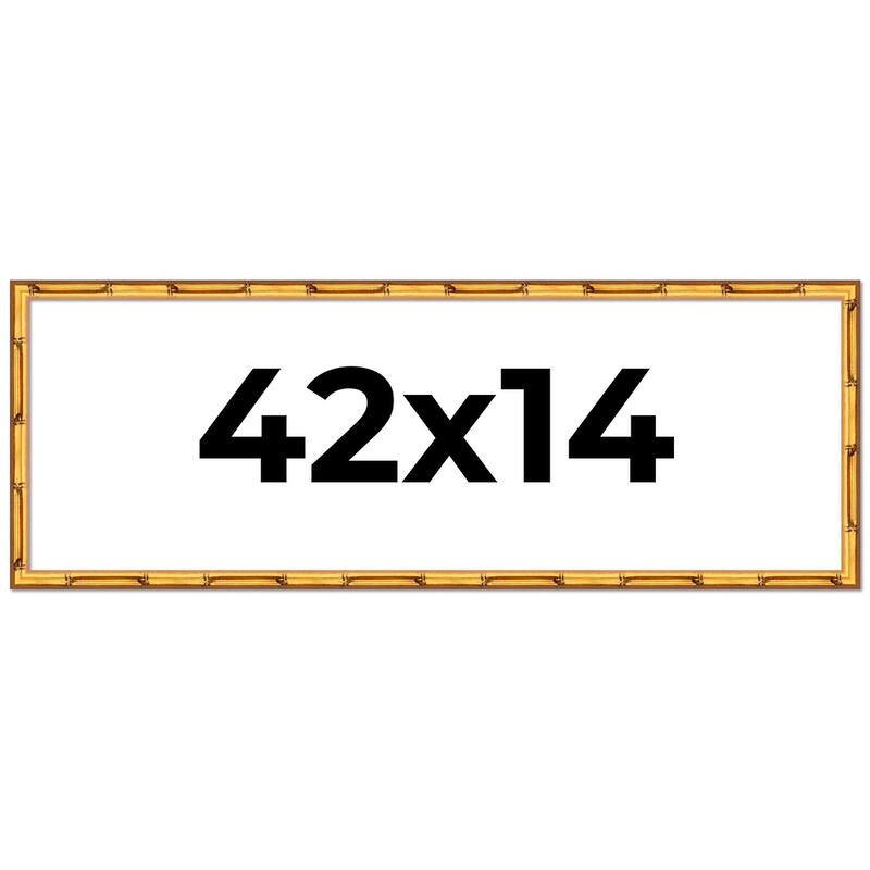 42x14 Frame Gold Bamboo Picture Frame Modern Photo Frame Includes UV Acrylic Shatter Guard Front Acid Free Foam Backing Board