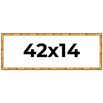 42x14 Frame Gold Bamboo Picture Frame Modern Photo Frame Includes UV Acrylic Shatter Guard Front Acid Free Foam Backing Board