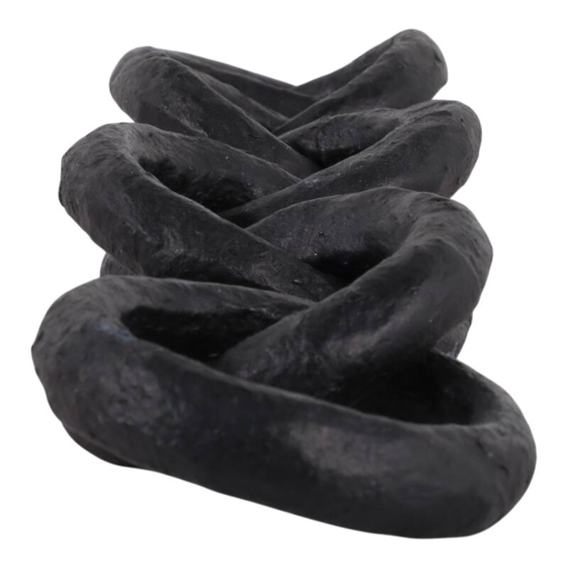 Metal Object Linked Rings Sculpture Interlocking Circular Chain Design